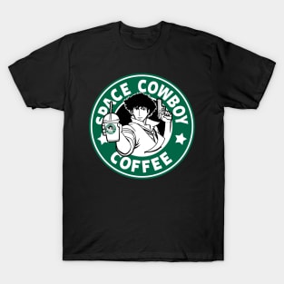 Space Cowboy Coffee Sci-fi Bounty Hunter 90's Anime T-Shirt